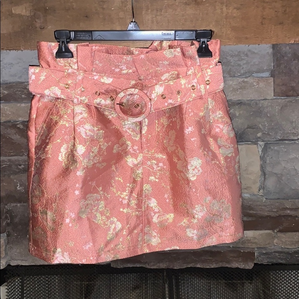 Pink Floral Mini Skirt